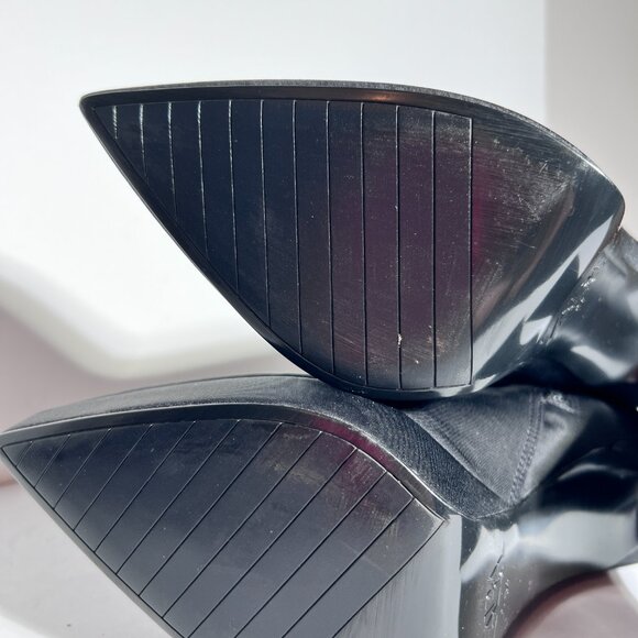 Zara NWOT Stretch Blk Fabric Platform Pointed Toe High Heel Booties Sz. 8 8.5 - Picture 16 of 16